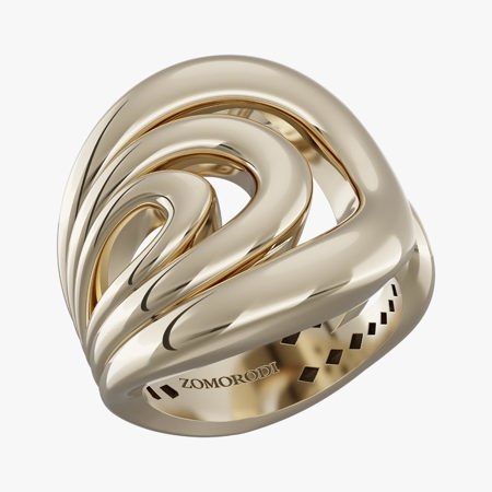 18K Gold Fractal Ring Code 9074